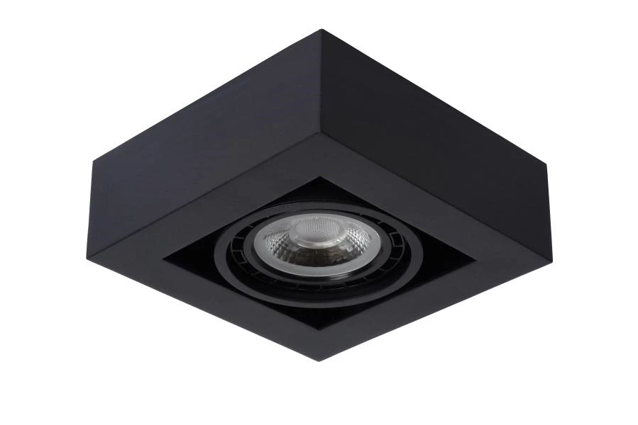 Lucide ZEFIX - Spot plafond - LED Dim to warm - GU10 - 1x12W 2200K/3000K - Noir - éteint